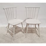 Pair of white painted spindle-back Farstrup Danish made chairs (2)