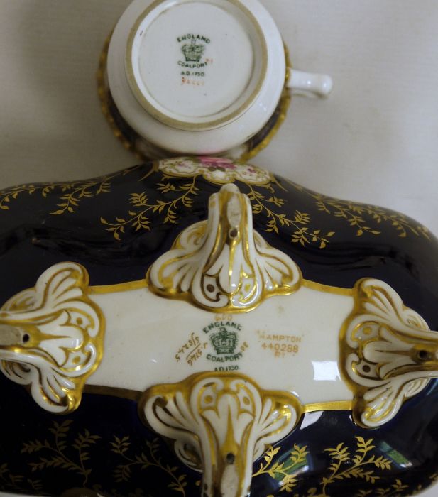 Coalport blue 'Batwing' pattern part dinner and tea service, numbered to reverse Y2665 (on some - Image 2 of 45