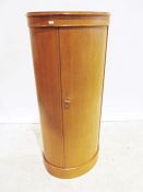 Mid century modern Borge Mogensen teak bowfront cupboard, the single door enclosing shelves, on