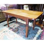 20th century oak William Birch Arts & Crafts coffee table on turned and ringed supports