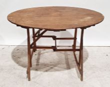 Folding campaign table with label underneath 'Allan Jones & Co, Gloucester'