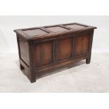 20th century oak coffer with fluted decoration, 91cm x 50cm
