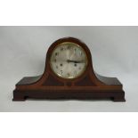 20th century Napoleon's hat-shaped mantel clock with Arabic numerals to the steel dial
