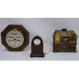 Mahogany-cased barometer by Short & Mason, London, a cuckoo-type clock and one further clock body (