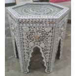 Modern eastern style silver sprayed hexagonal coffee tableCondition ReportThe width from straight to