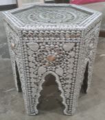 Modern eastern style silver sprayed hexagonal coffee tableCondition ReportThe width from straight to