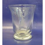 Orrefors clear glass vase with etched decoration of a young girl, signed to base