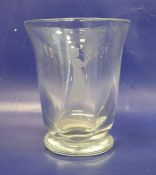 Orrefors clear glass vase with etched decoration of a young girl, signed to base