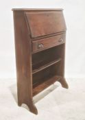20th century oak student's bureau, the fall with pigeonhole interior, above single drawer and