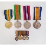 Four WWII medals to Lt RS Willis RAF and a bar of four miniatures  Condition ReportVictory medal