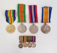 Four WWII medals to Lt RS Willis RAF and a bar of four miniatures  Condition ReportVictory medal