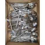 Quantity of stainless steel flatware and other assorted flatware (1 box)