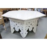 ********* WITHDRAWN ************ 20th century cream painted coffee table with hexagonal top,
