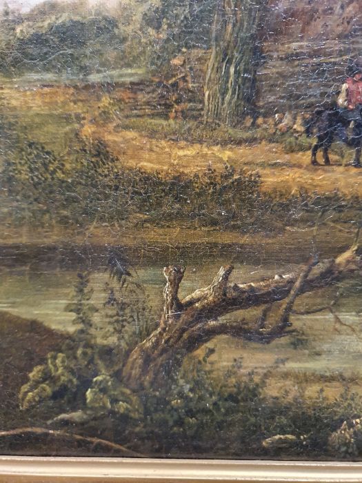 Attributed to Patrick Nasmyth (1787-1831)  Oil on canvas Rural scene with figures by a lake, with - Image 6 of 33