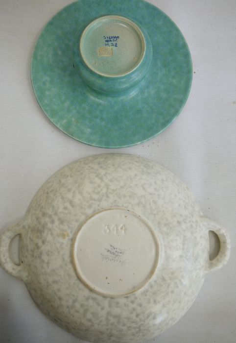 Six Pillivuyt French porcelain snail dishes, a Sylvac turquoise posy vase, a pair of turquoise - Image 3 of 4