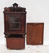 Wall-hanging corner cabinet with glazed door, a tray and a box on wheels (3)