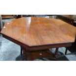 Late 19th/early 20th century walnut octagonal centre table on turned supports with shaped undertier,