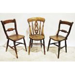 Two Oxford bar-back elm-seated chairs and one further (3)