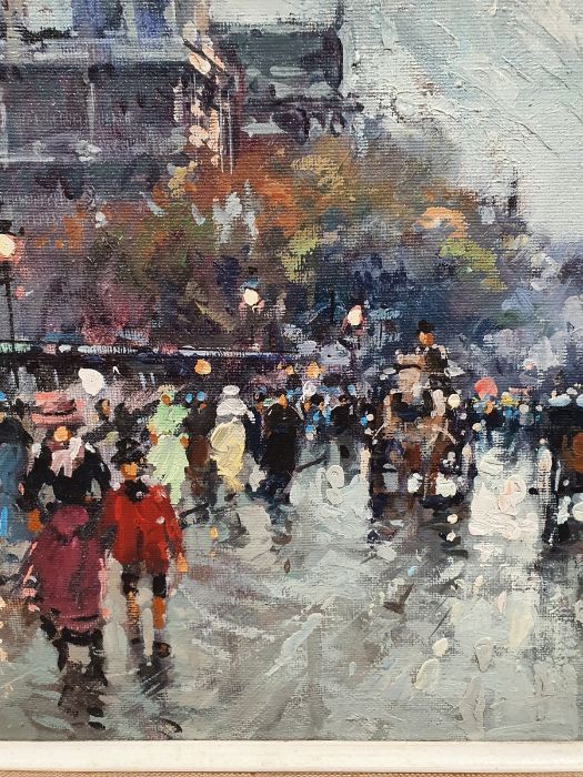Antoine Blanchard (1910-1988)  Oil on canvas Paris street scene with Notre Dame in stormy weather, - Image 7 of 16