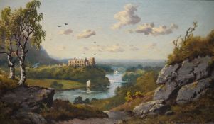 Edmund Niemann (1813 - 1876) Oil on canvas Landscape, signed lower right, 24.5 x 39 cm