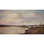 Kenneth Denton (b.1932)  Oil on board "Evening at Blakeney by Norfolk, signed lower left, signed,