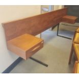 Mid-century teak headboard with integral bedside drawers (probably G-Plan)Condition Report The gap