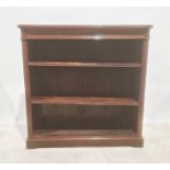 19th century walnut open bookcase with adjustable shelves, on plinth base, 84cm x 123.5cm x 32cm