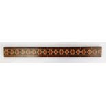 19th century hardwood and Tunbridge ware inlaid ruler, 9" long