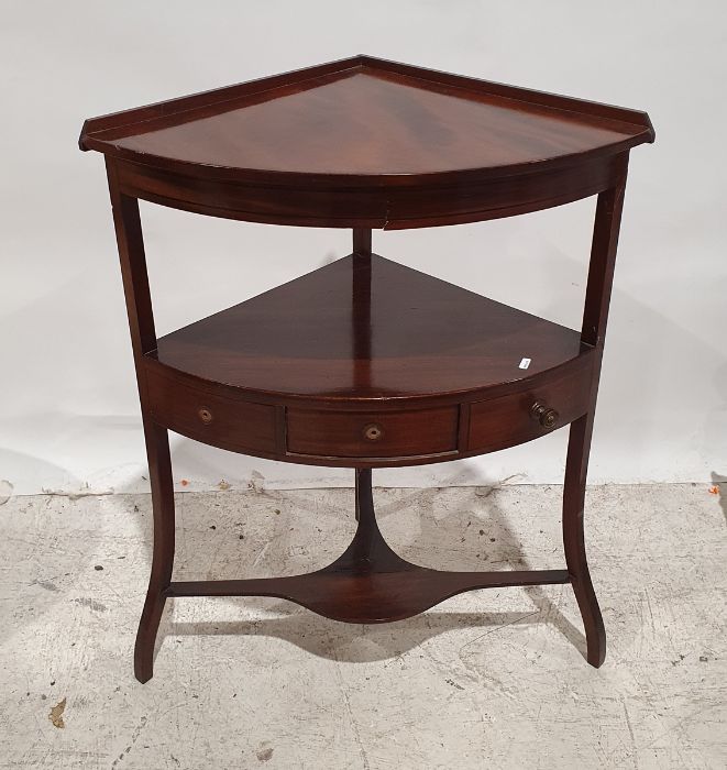 19th century mahogany two-tier corner washstand and one further (2) - Image 2 of 2