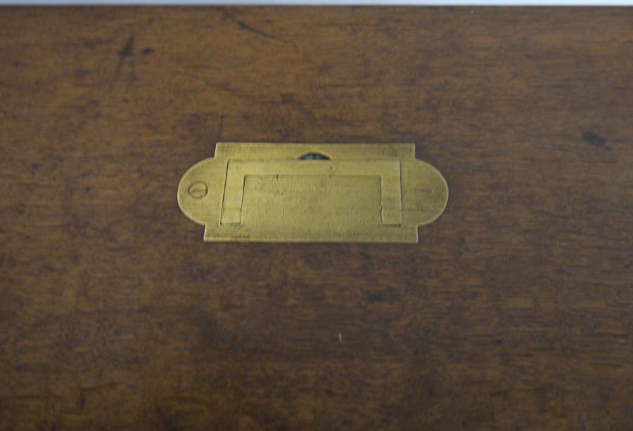 19th century mahogany rectangular lidded box with brass carry handles and a similar oak example (2) - Bild 2 aus 5