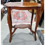 Early 20th century walnut lozenge-shaped top occasional table on cabriole legs to shaped