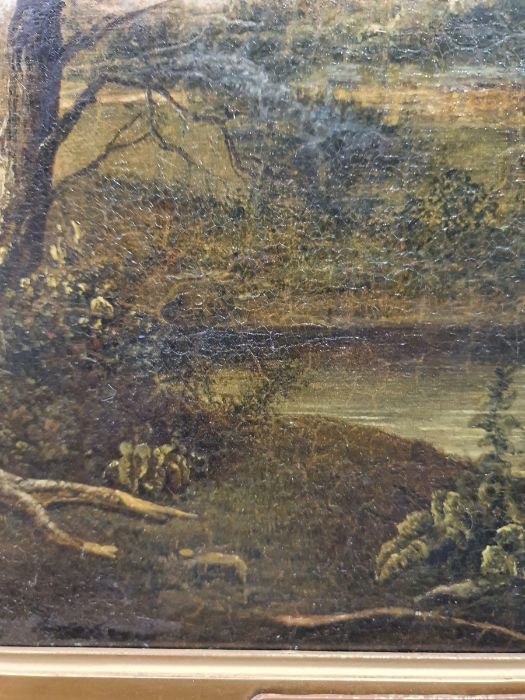 Attributed to Patrick Nasmyth (1787-1831)  Oil on canvas Rural scene with figures by a lake, with - Image 10 of 33
