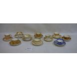 26 assorted 18th/19th century teacups and saucers to include Derby and Spode, all mainly in peach,