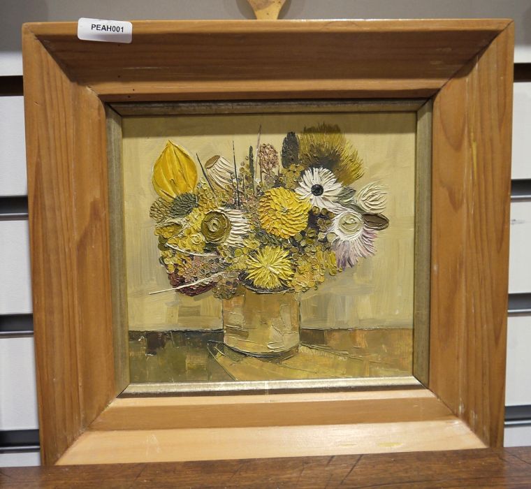 Kate Delhanty  Oil on board Still life - Vase of flowers, signed and dated '80, 13.5cm x 15cm, - Image 6 of 7