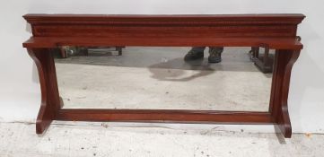 Late 19th/early 20th century mahogany and satinwood banded overmantel mirror, 108cm x 47cm