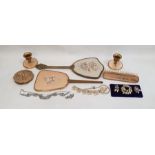 Dressing mirror, matched dressing set, one compact and quantity of costume jewellery (1 box)  PLEASE