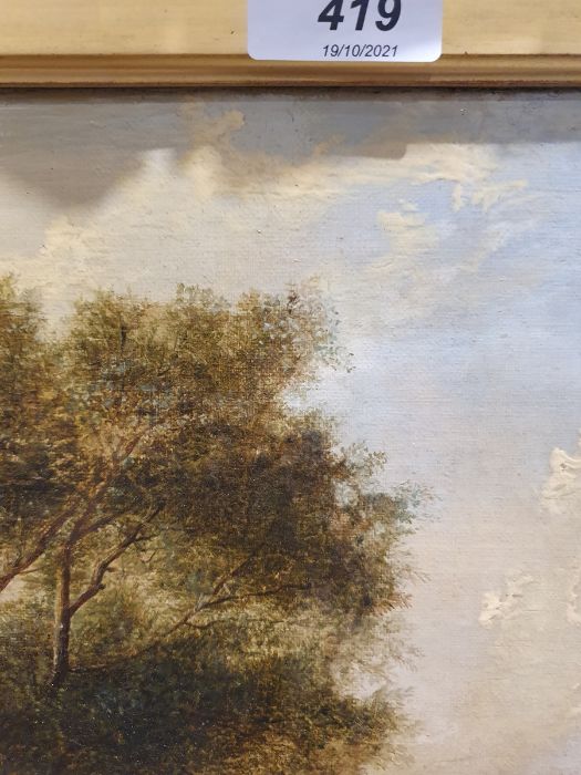 Attributed to Patrick Nasmyth (1787-1831)  Oil on canvas Rural scene with figures by a lake, with - Image 8 of 33