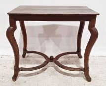 18th century continental elm occasional table, rectangular and on octagonal chamfered cabriole