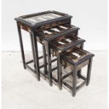 LOT WITHDRAWN Chinese style nest of four coffee tables and a lamp and a shibayama screen (3)