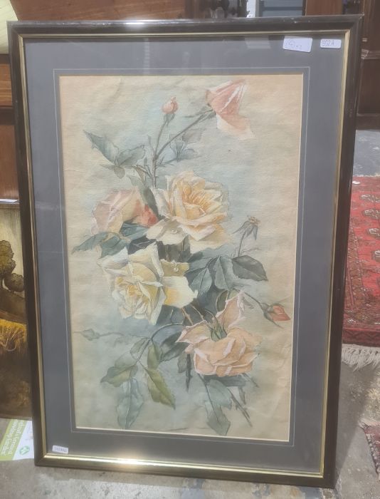 G Gay (20th century) Watercolour Still life of roses, signed lower right, 53cm x 33cm  19th - Image 5 of 5