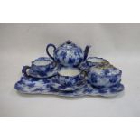 20th century Ridgways Verona pattern earthenware cabaret service comprising three cups, saucers,