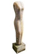 Attributed to Paul Vanstone (b.1967) variegated white polished stone sculpture of female torso,
