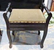 19th century piano stool in ebonised frame