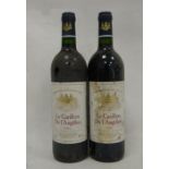 Two bottles Le Carillon de L'Angelus 1995 St. Emilion Grand Cru (2)