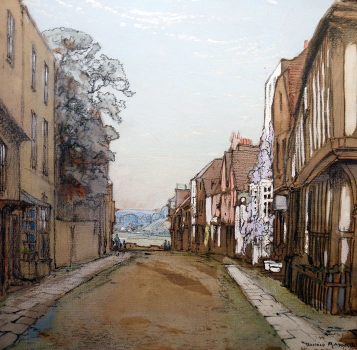 Donald Maxwell (1877-1936) Pencil and watercolour "Watchbell Street, Rye", signed lower right,