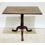 Rectangular occasional table on single pedestal base to three ogee feet, 86cm x 68cm