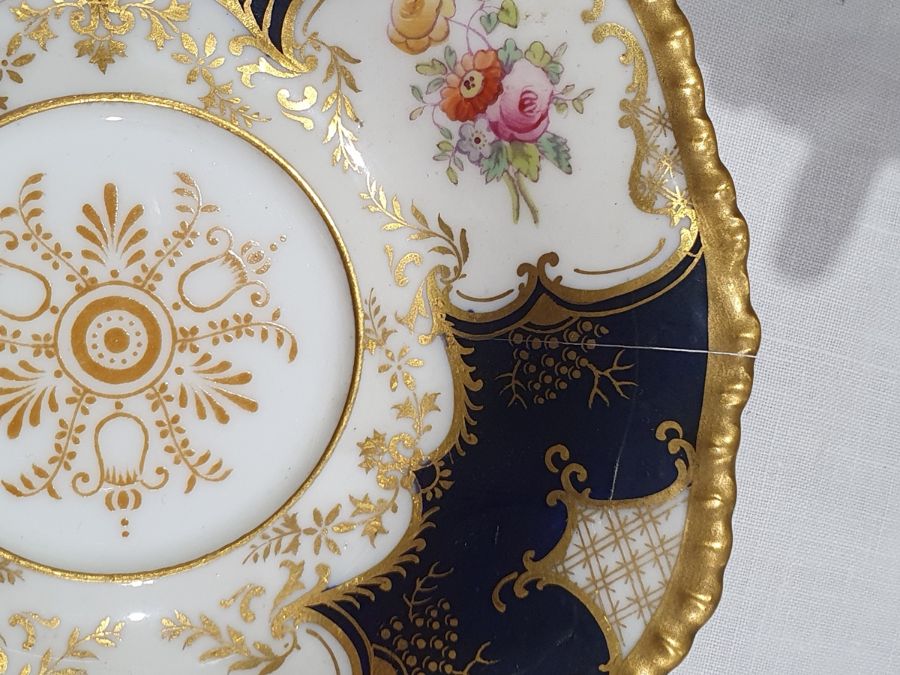 Coalport blue 'Batwing' pattern part dinner and tea service, numbered to reverse Y2665 (on some - Image 43 of 45