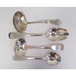 International sterling silver ladle, two matching spoons and a sterling ladle with engraved
