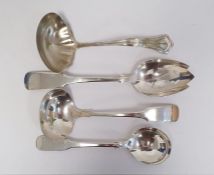 International sterling silver ladle, two matching spoons and a sterling ladle with engraved