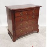 19th century mahogany and banded bachelor's chest, the rectangular top with applied moulded edge